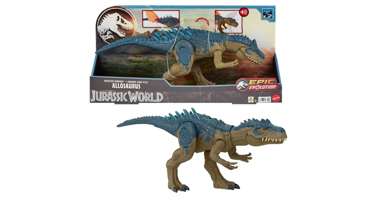 Mattel Jurassic World Ruthless Rampage Allosaurus, Spielfigur