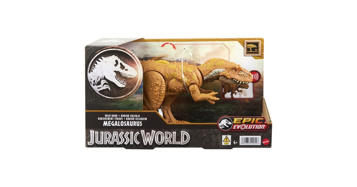Mattel Jurassic World Wild Roar Megalosaurus, Spielfigur