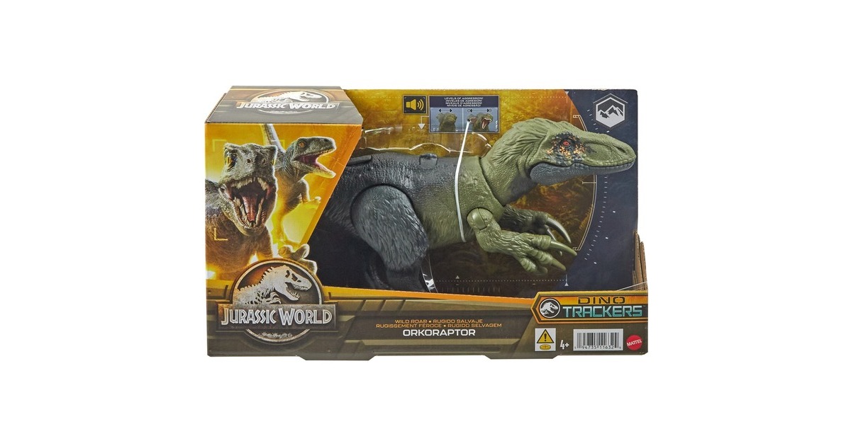 Mattel Jurassic World Wild Roar Orkoraptor, Spielfigur