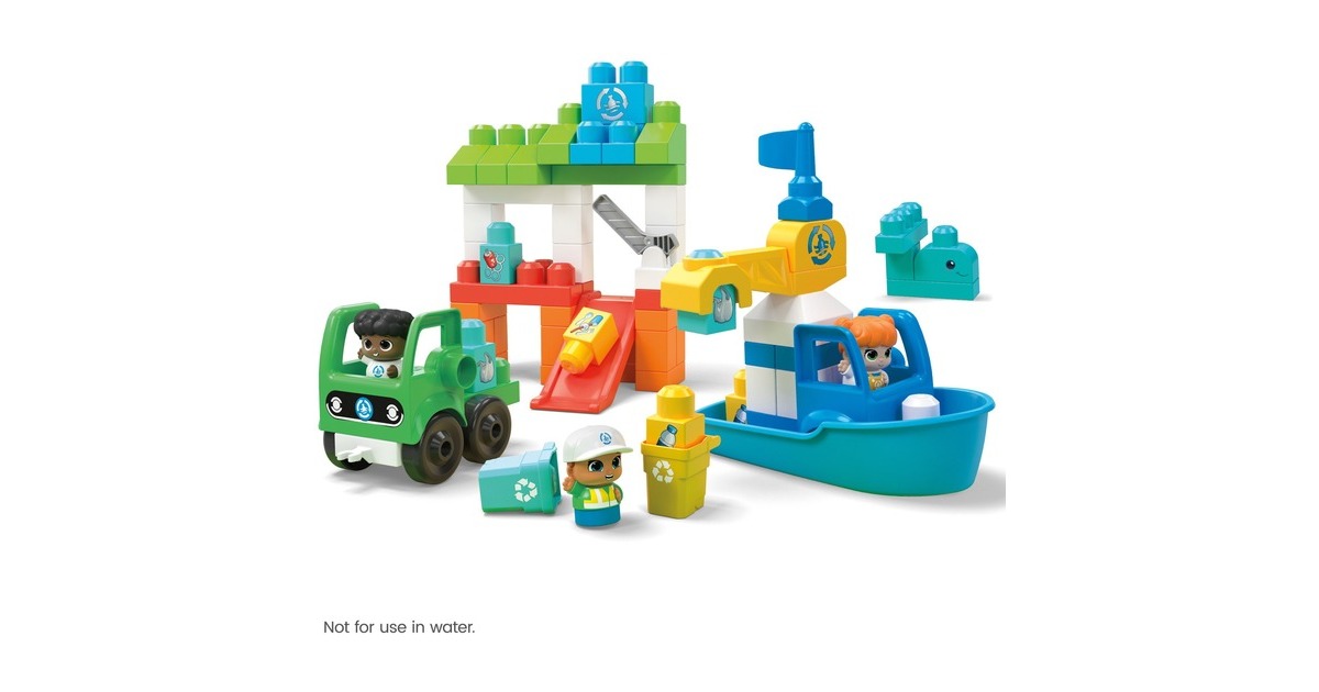 Mattel MEGA BLOKS Green Town Ozean-Reinigungsteam, Konstruktionsspielzeug