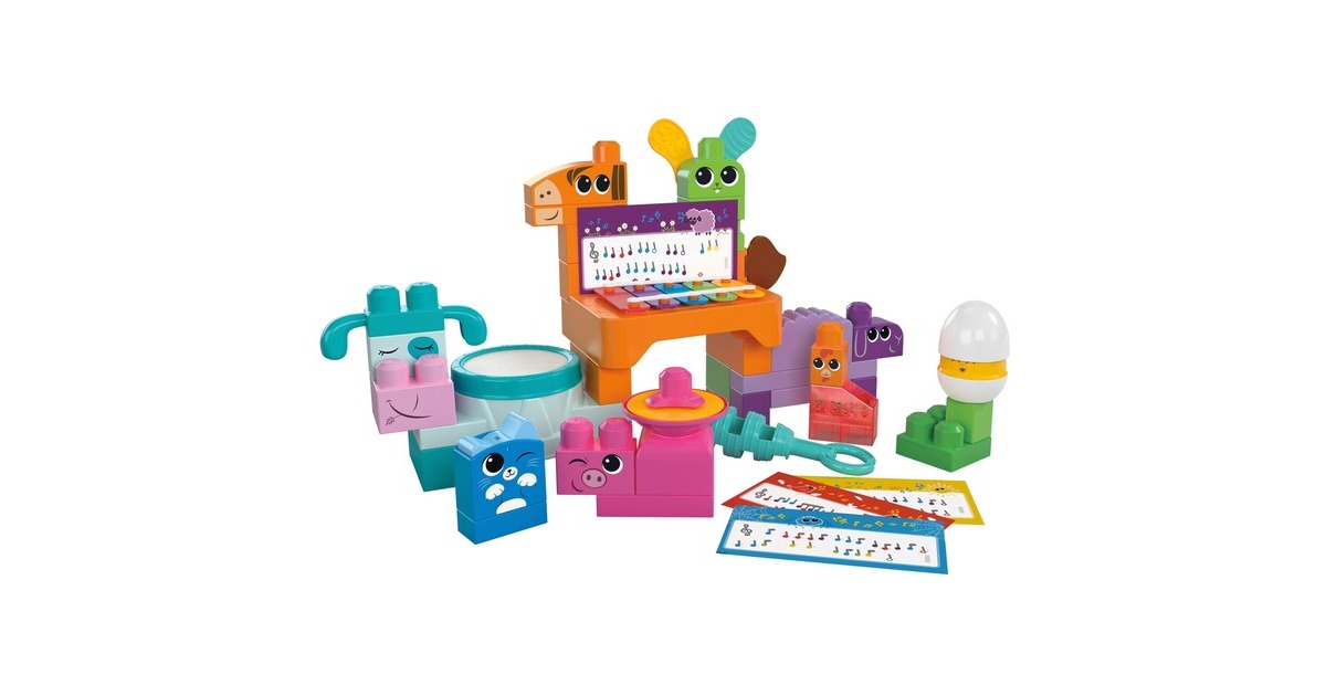Mattel MEGA BLOKS Musikspaß Bauernhoftiere, Konstruktionsspielzeug