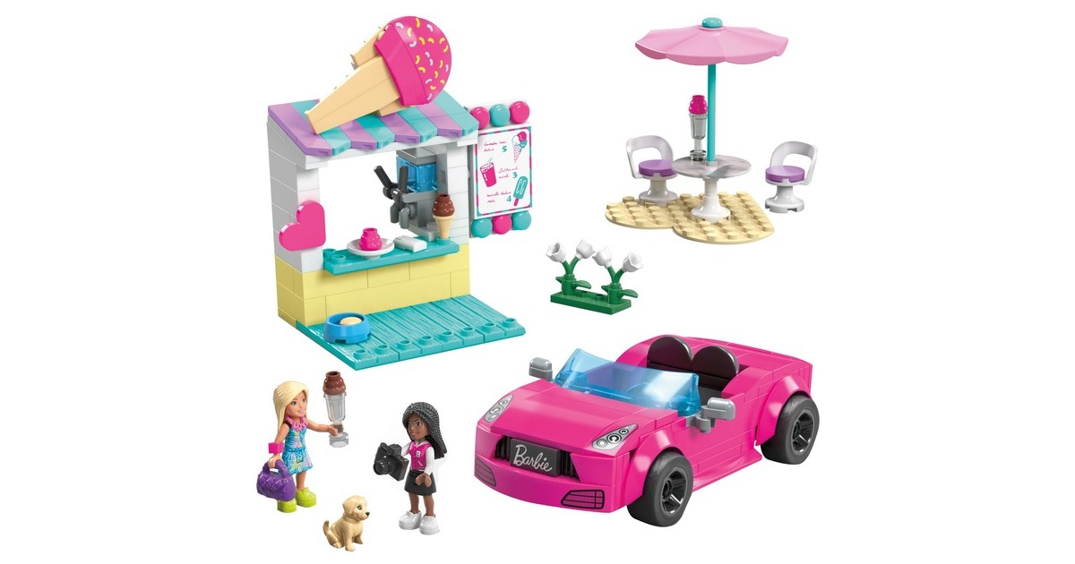 Mattel MEGA Barbie Cabrio & Eisstand, Konstruktionsspielzeug