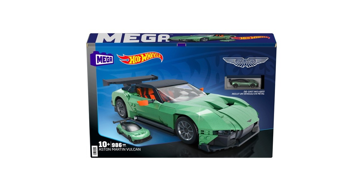 Mattel MEGA Hot Wheels Collector Aston Martin Vulcan, Konstruktionsspielzeug(Maßstab 1:18)