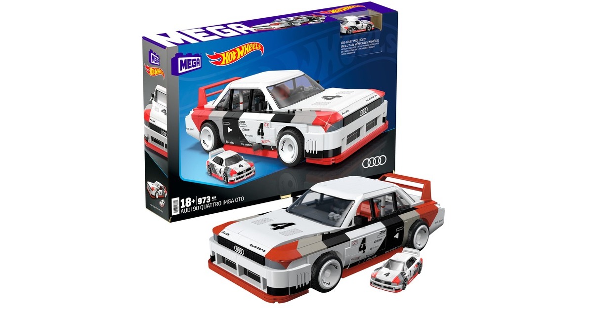 Mattel MEGA Hot Wheels Collector Audi 90 Quattro IMSA GTO, Konstruktionsspielzeug(Maßstab 1:24)