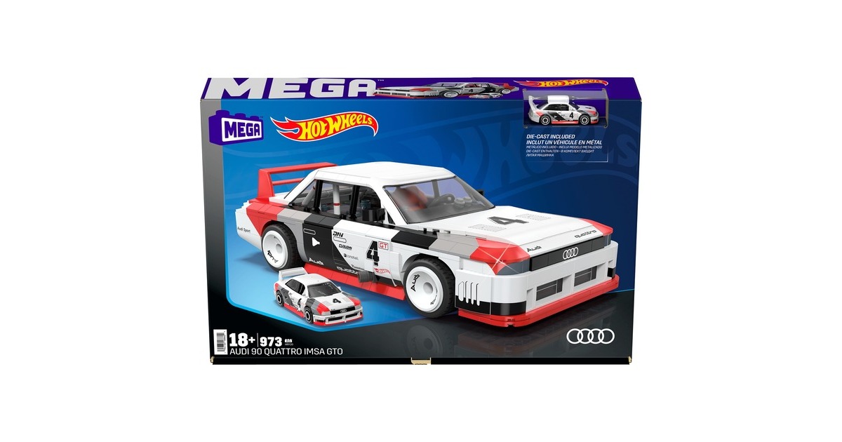 Mattel MEGA Hot Wheels Collector Audi 90 Quattro IMSA GTO, Konstruktionsspielzeug(Maßstab 1:24)