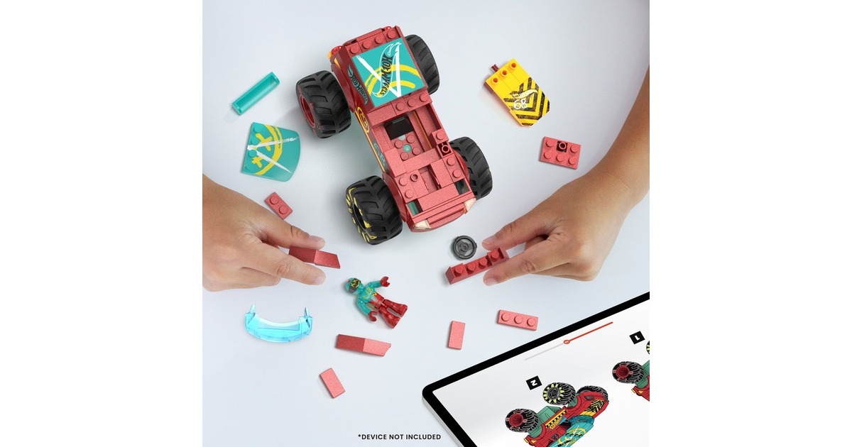 Mattel MEGA Hot Wheels Monster Trucks Demo Derby Extreme-Stunt Set, Konstruktionsspielzeug