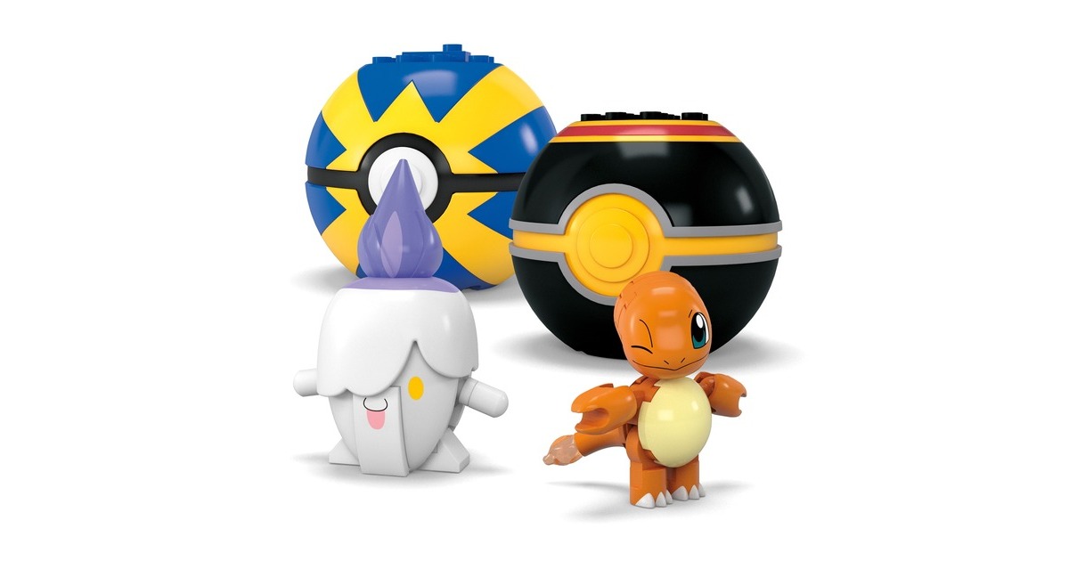 Mattel MEGA Pokémon 4 Feuer-Typ Pokémon Sets, Konstruktionsspielzeug