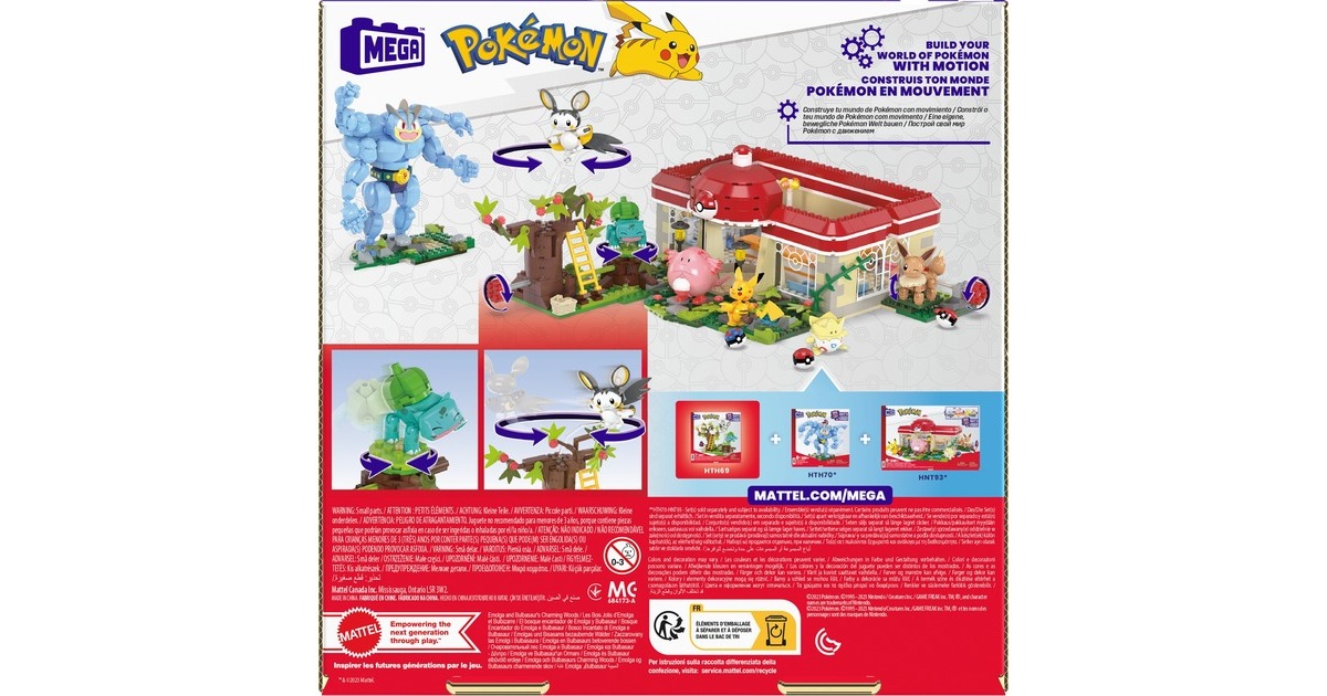 Mattel MEGA Pokémon Emolgas und Bisasams bezaubernde Wälder, Konstruktionsspielzeug