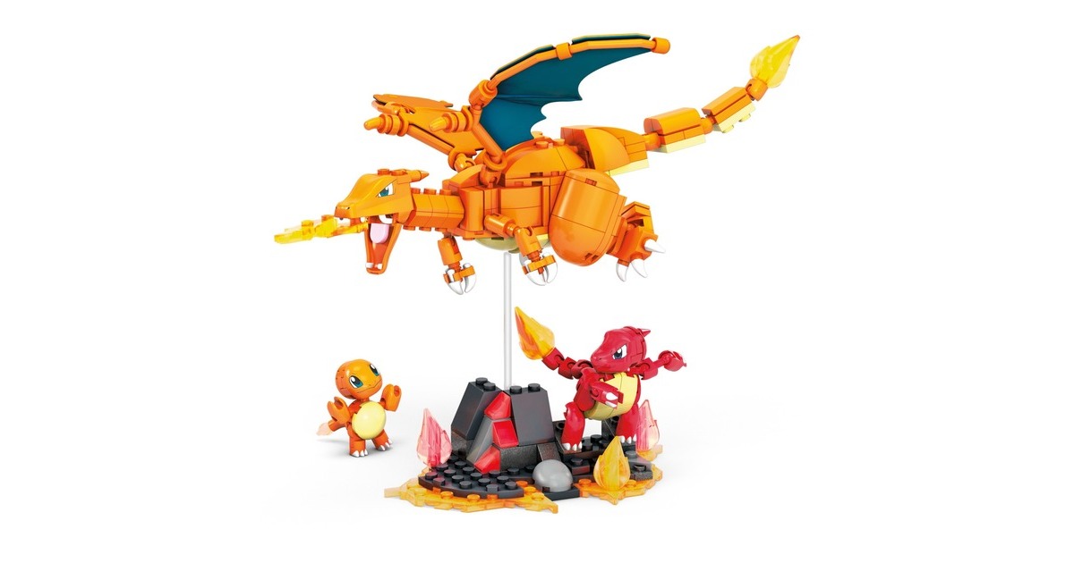 Mattel MEGA Pokémon Glumanda Evolution Set, Konstruktionsspielzeug