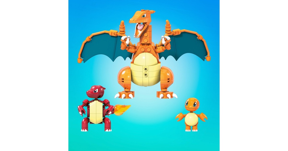 Mattel MEGA Pokémon Glumanda Evolution Set, Konstruktionsspielzeug
