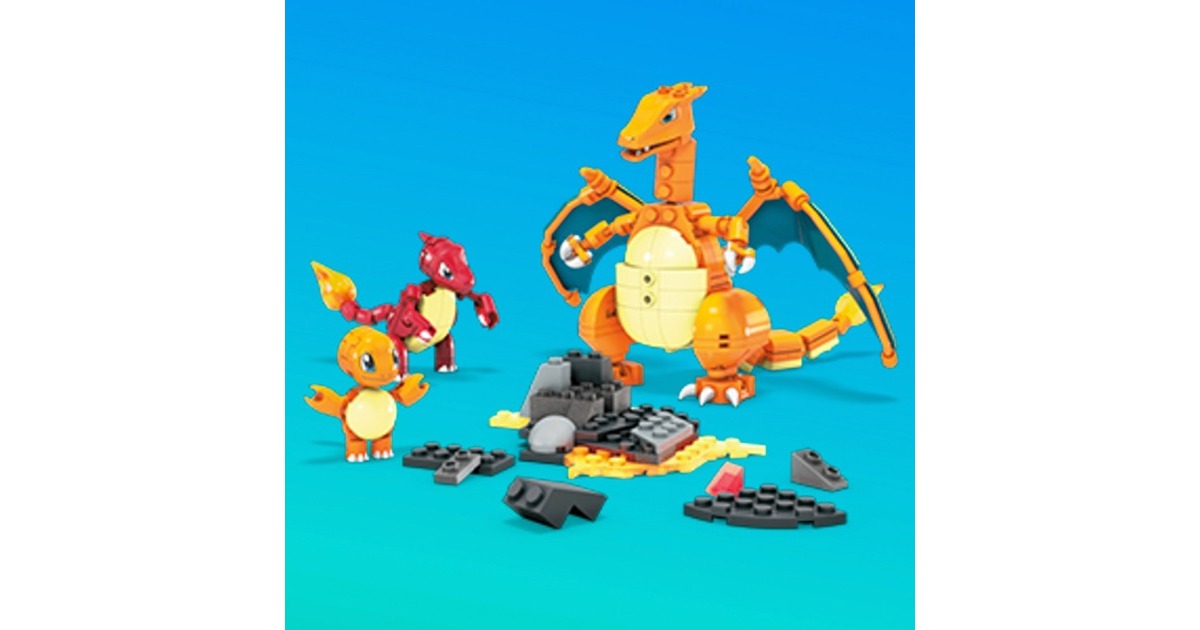 Mattel MEGA Pokémon Glumanda Evolution Set, Konstruktionsspielzeug