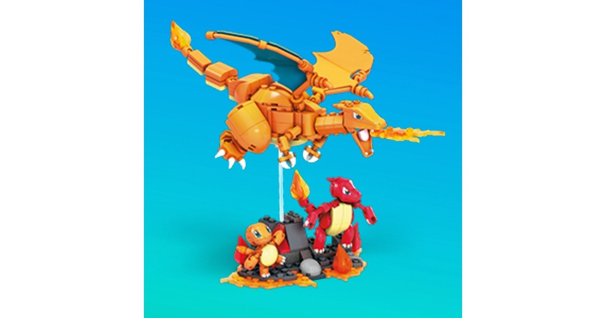 Mattel MEGA Pokémon Glumanda Evolution Set, Konstruktionsspielzeug