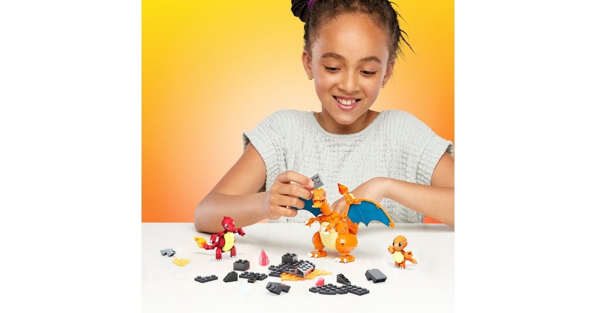 Mattel MEGA Pokémon Glumanda Evolution Set, Konstruktionsspielzeug