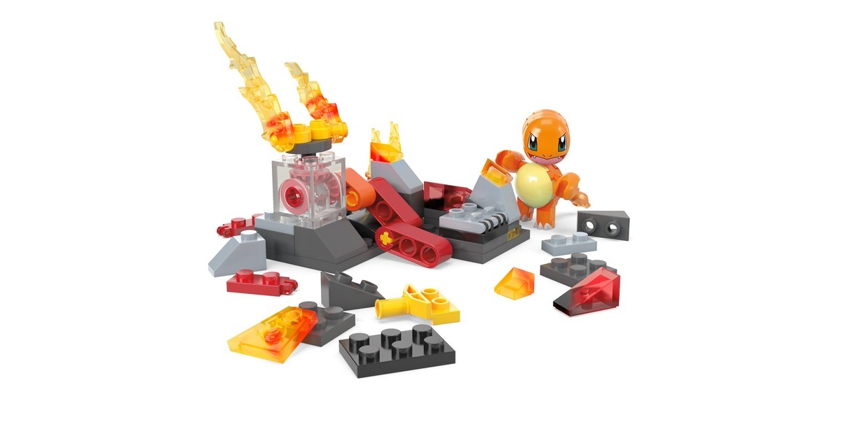 Mattel MEGA Pokémon Glumandas feurige Drehung, Konstruktionsspielzeug