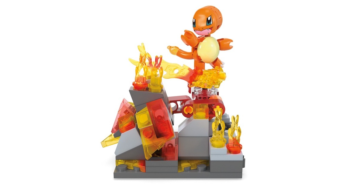 Mattel MEGA Pokémon Glumandas feurige Drehung, Konstruktionsspielzeug