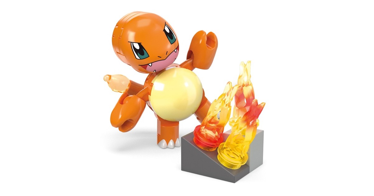 Mattel MEGA Pokémon Glumandas feurige Drehung, Konstruktionsspielzeug