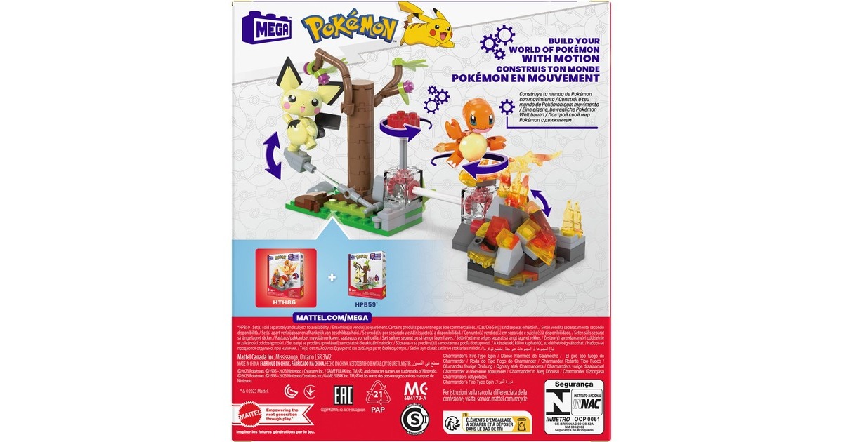 Mattel MEGA Pokémon Glumandas feurige Drehung, Konstruktionsspielzeug