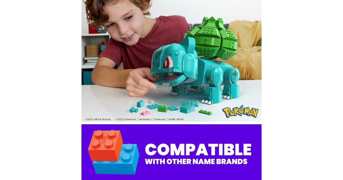 Mattel MEGA Pokémon Jumbo Bisasam, Konstruktionsspielzeug