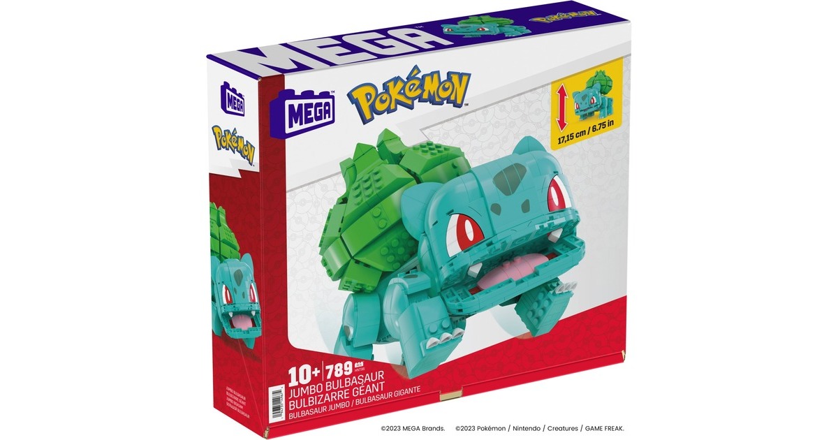 Mattel MEGA Pokémon Jumbo Bisasam, Konstruktionsspielzeug