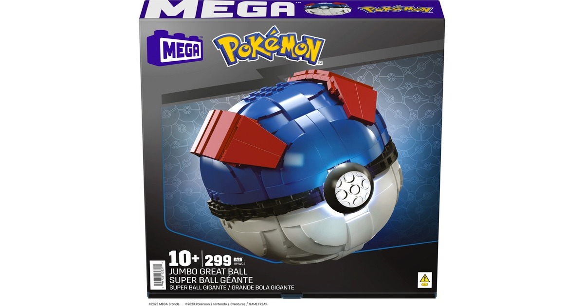 Mattel MEGA Pokémon Jumbo Superball, Konstruktionsspielzeug