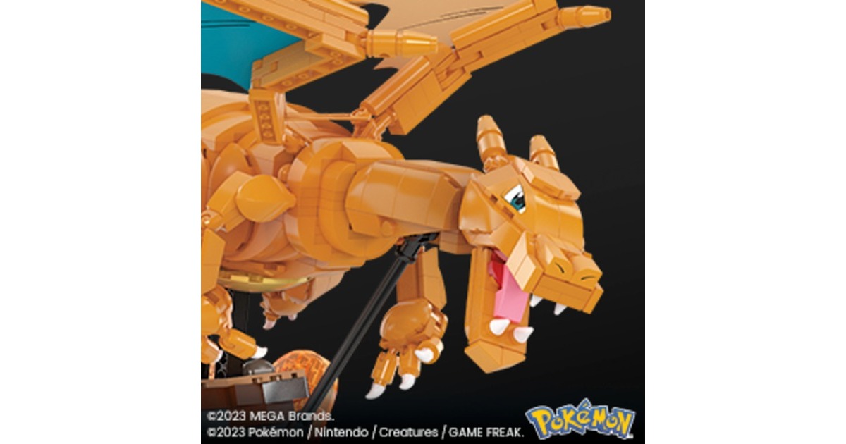 Mattel MEGA Pokémon Motion Glurak bewegliches Bauset, Konstruktionsspielzeug