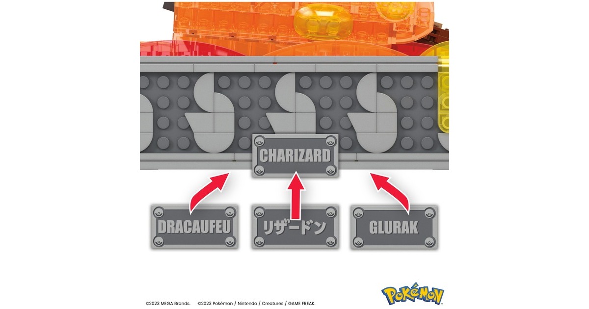 Mattel MEGA Pokémon Motion Glurak bewegliches Bauset, Konstruktionsspielzeug