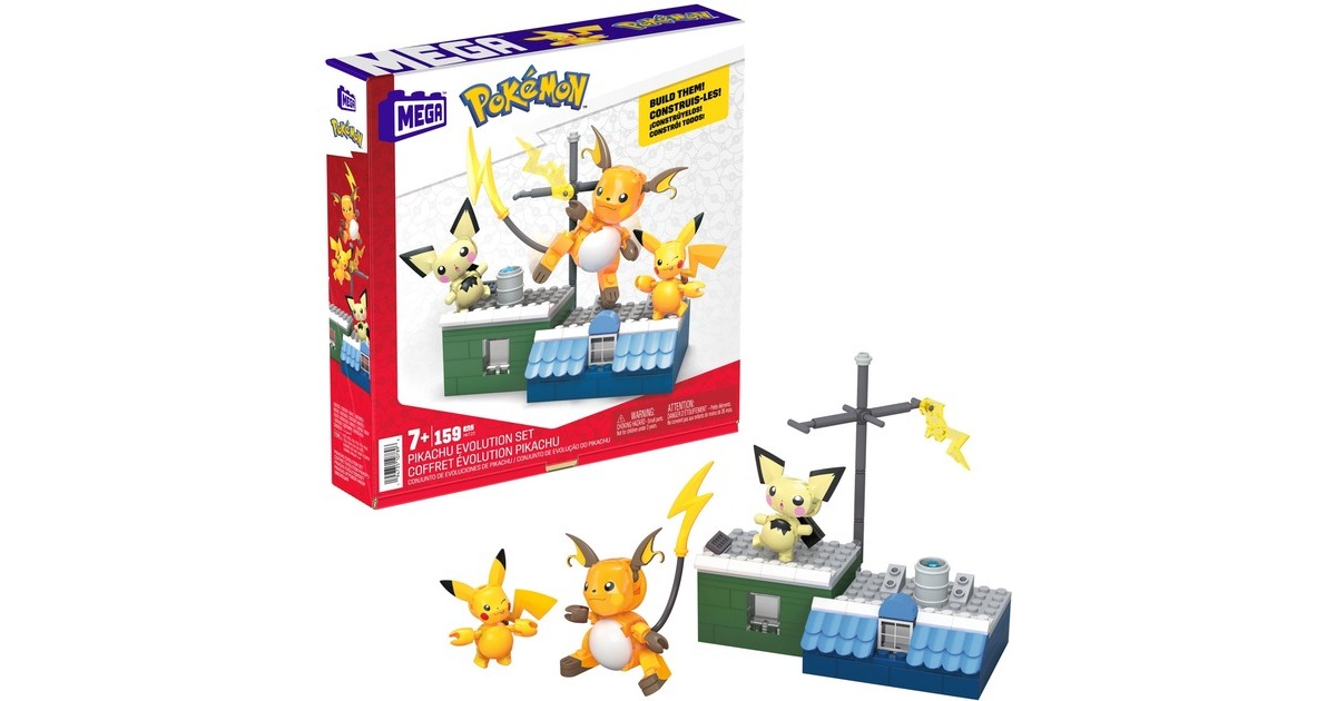 Mattel MEGA Pokémon Pikachu Evolution Set, Konstruktionsspielzeug