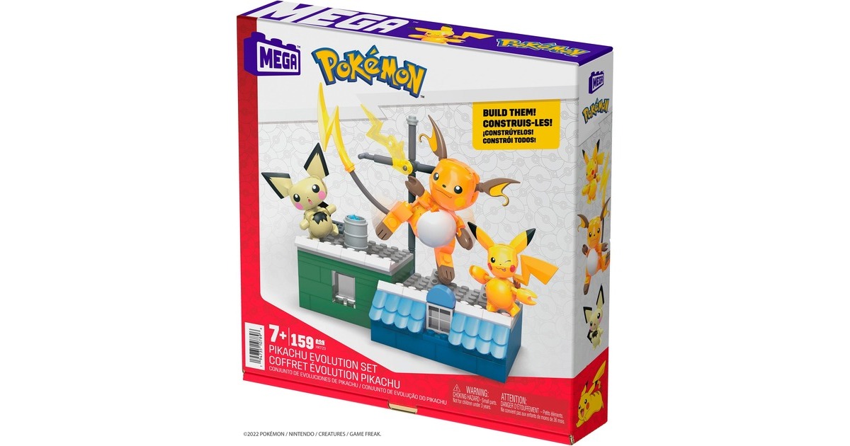 Mattel MEGA Pokémon Pikachu Evolution Set, Konstruktionsspielzeug