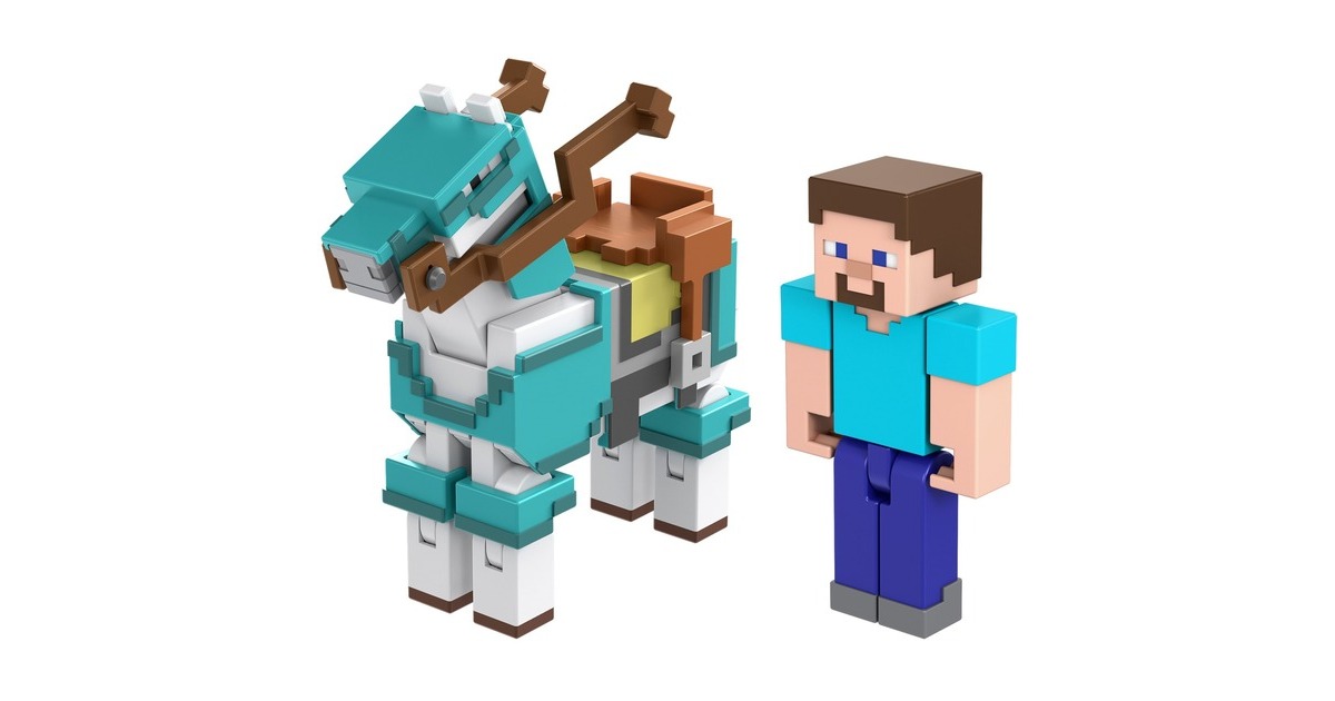 Mattel Minecraft Armored Horse and Steve, Spielfigur