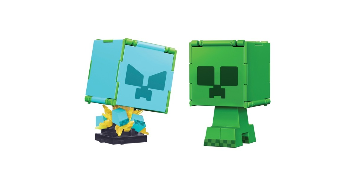 Mattel Minecraft Flippin' Figure Creeper + Charged Creeper, Spielfigur