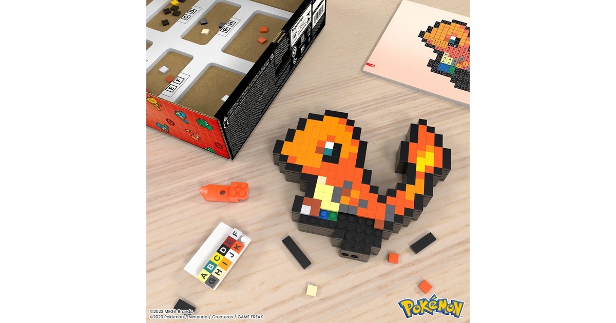 Mattel Pokémon Glumanda Pixel Art, Konstruktionsspielzeug