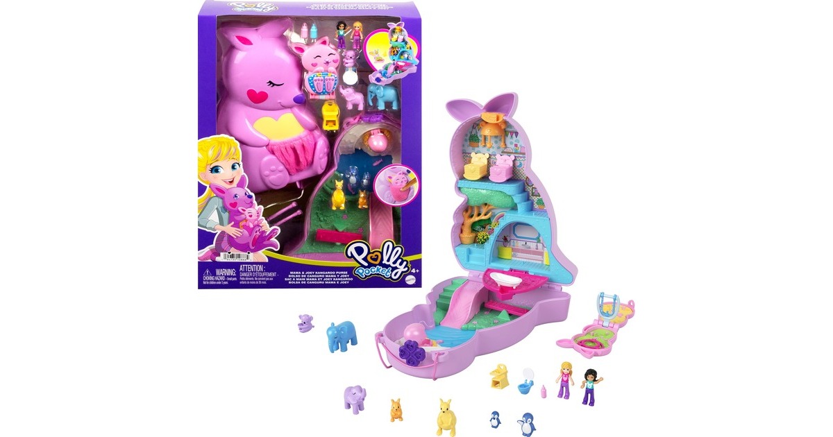 Mattel Polly Pocket Mama & Joey Kangaroo Tasche, Spielfigur