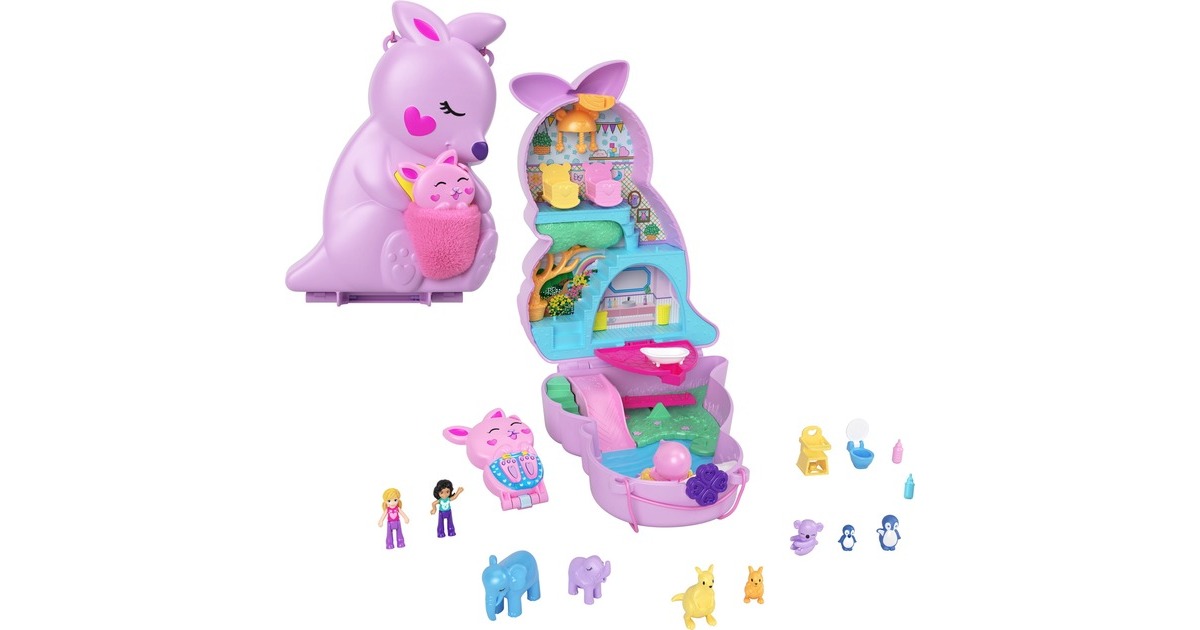 Mattel Polly Pocket Mama & Joey Kangaroo Tasche, Spielfigur