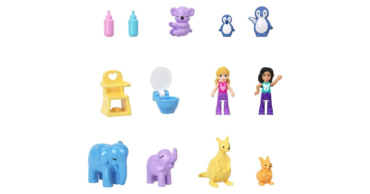 Mattel Polly Pocket Mama & Joey Kangaroo Tasche, Spielfigur