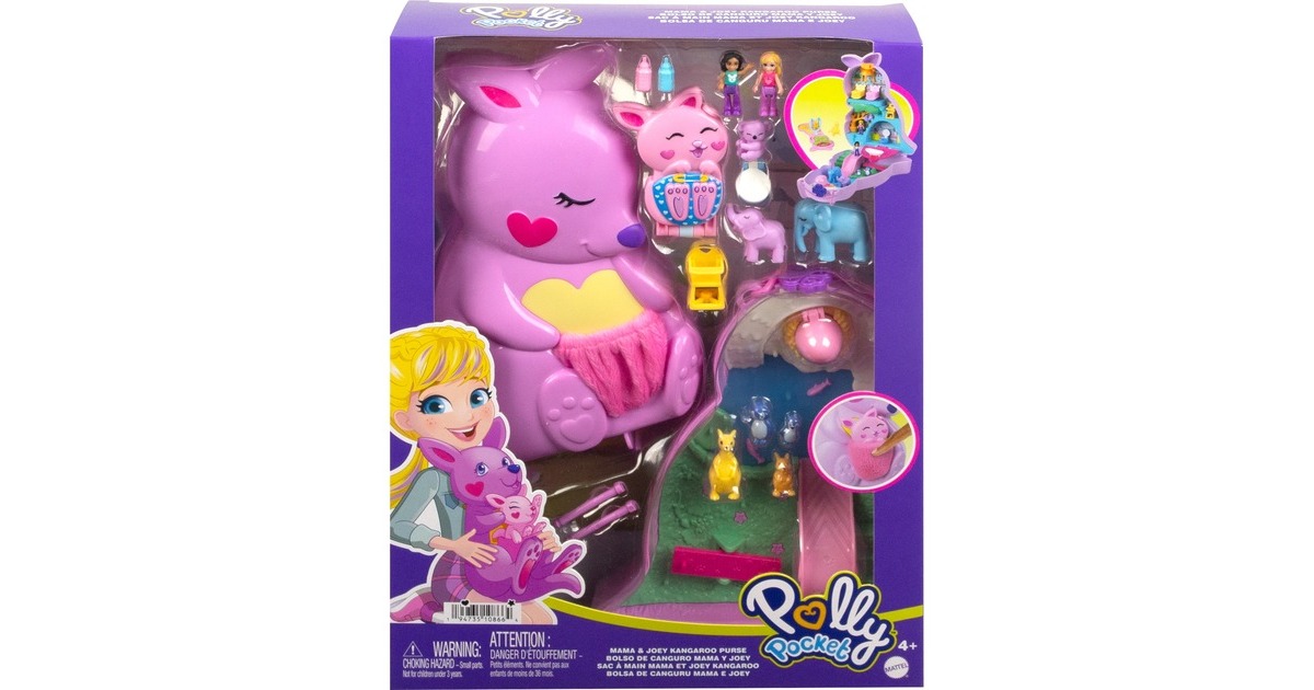 Mattel Polly Pocket Mama & Joey Kangaroo Tasche, Spielfigur