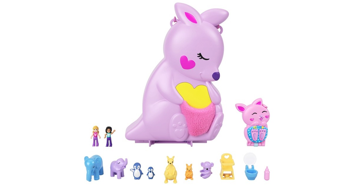 Mattel Polly Pocket Mama & Joey Kangaroo Tasche, Spielfigur