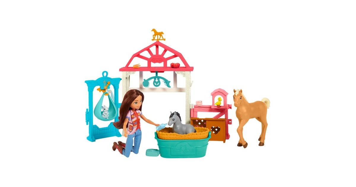 Mattel Spirit Luckys Tierbaby-Pflegestation mit Pony & Fohlen, Puppe