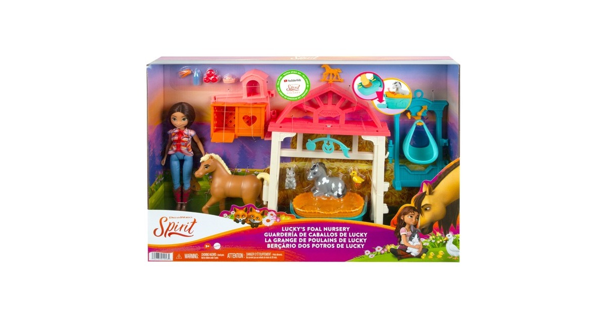 Mattel Spirit Luckys Tierbaby-Pflegestation mit Pony & Fohlen, Puppe