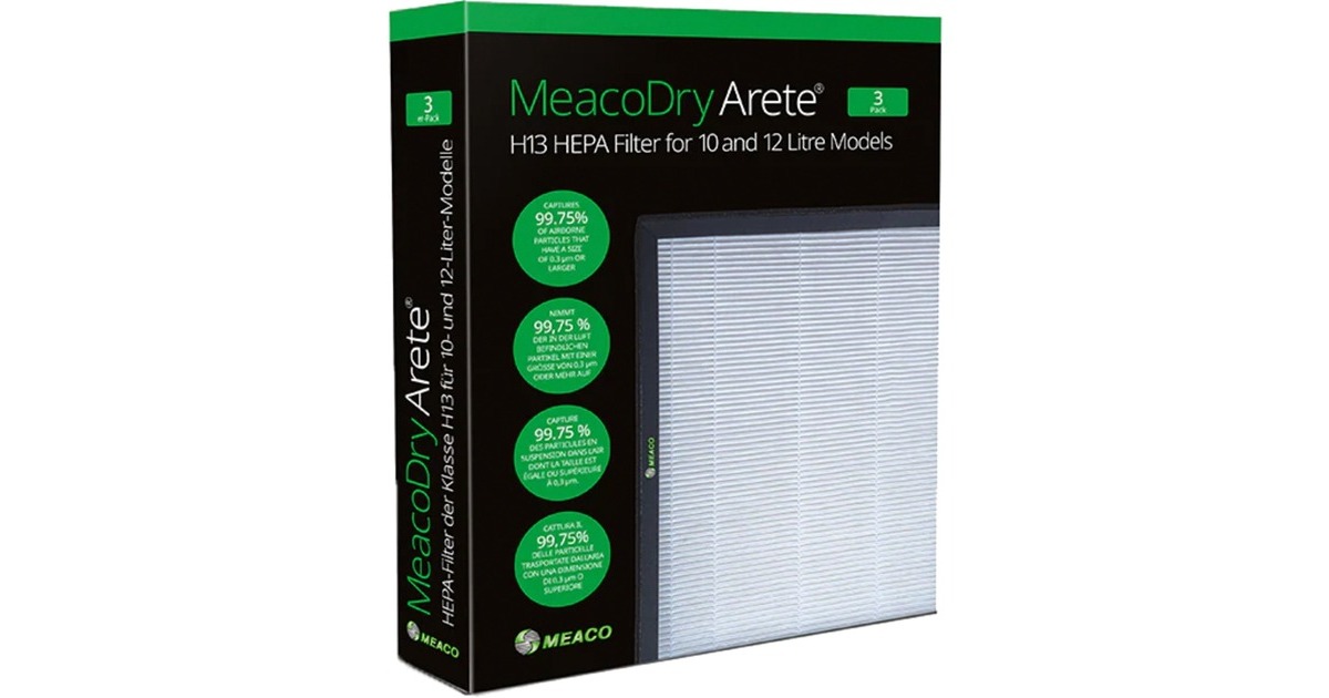 Meaco Dry Arete One H13 HEPA-Filter 10L / 12L, 3 Stück(für Meaco Dry Arete One 10L und 12L Luftentfeuchter)