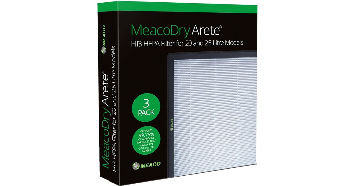 Meaco Dry Arete One H13 HEPA-Filter 20L / 25L, 3 Stück(für Meaco Dry Arete One 20L und 25L Luftentfeuchter)