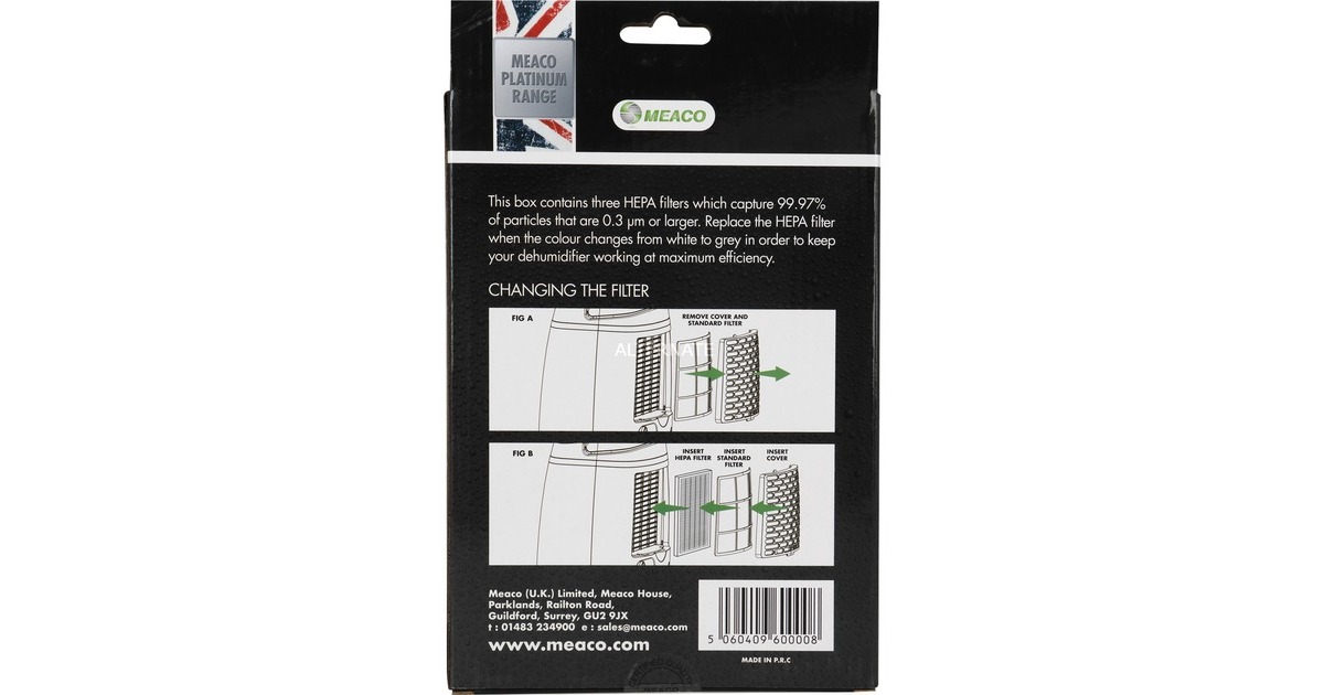 Meaco Platinum 12 HEPA-Filter, 3 Stück(für Meaco 20L LowEnergy Platinum Luftentfeuchter)
