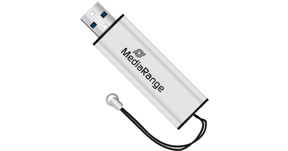 MediaRange 128 GB, USB-Stick(silber/schwarz, USB-A 3.2 Gen 1)