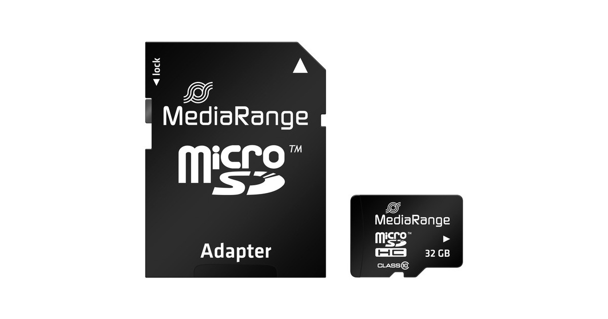 MediaRange 32 GB microSDHC, Speicherkarte(schwarz, Class 10)