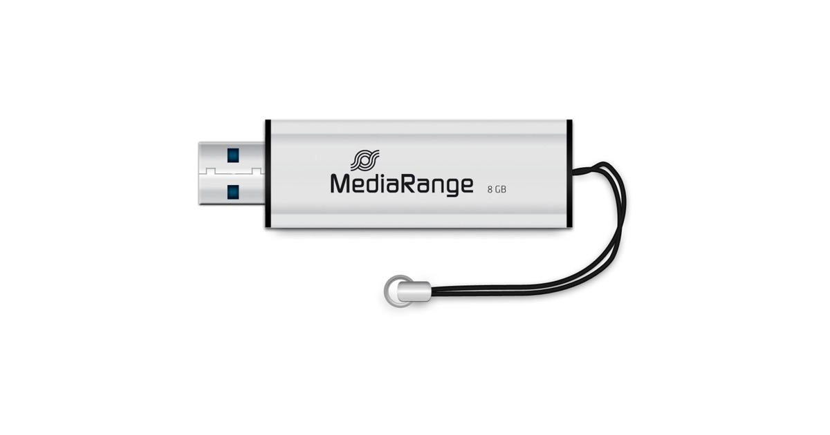 MediaRange 8 GB, USB-Stick(silber/schwarz, USB-A 3.2 Gen 1)