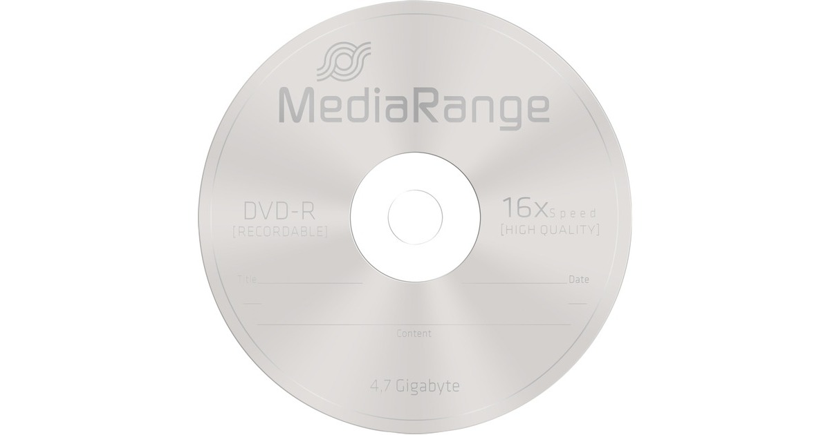 MediaRange DVD-R 4,7 GB, DVD-Rohlinge(16fach, 100 Stück)