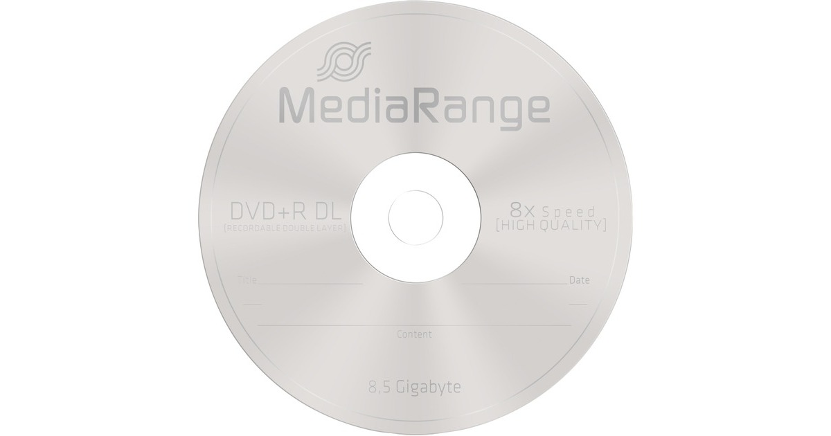 MediaRange DVD+R DL 8,5 GB, DVD-Rohlinge(8fach, 5 Stück)
