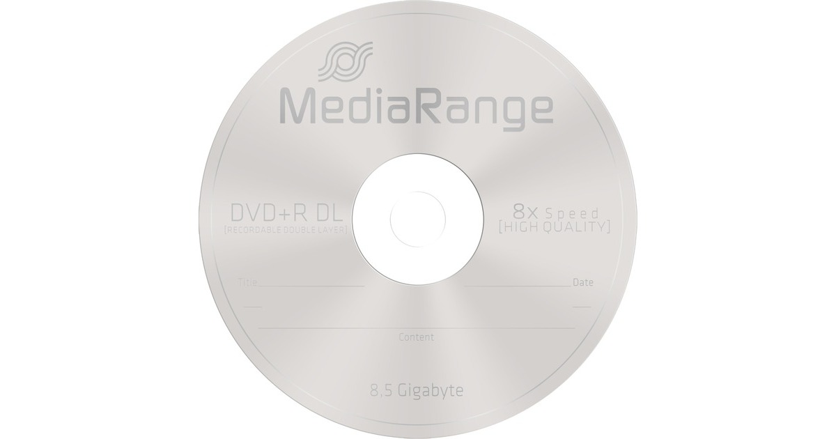 MediaRange DVD+R DL 8,5 GB, DVD-Rohlinge(8fach, 10 Stück)