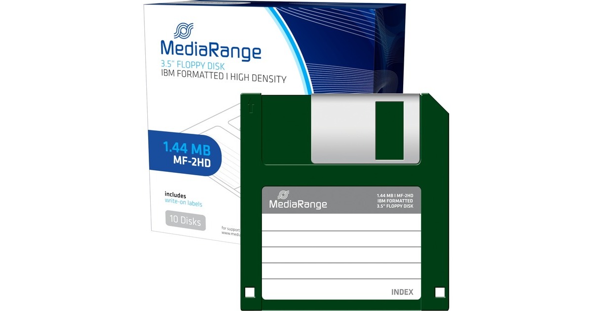 MediaRange Disketten 1,44 MB(schwarz, 10 Stück)
