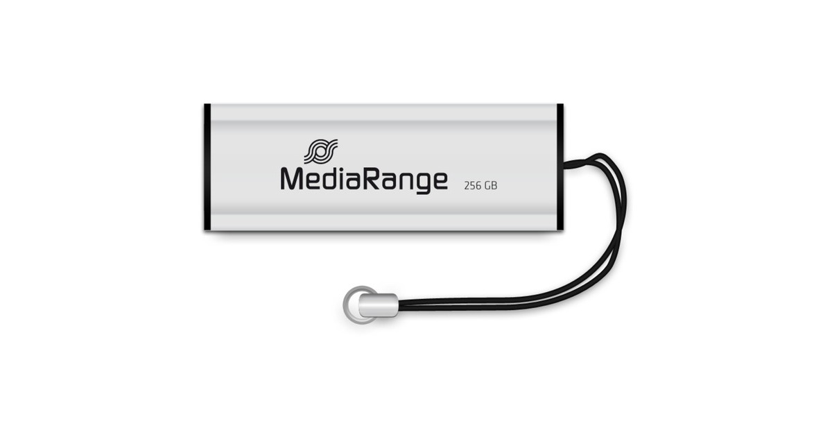 MediaRange Flash-Drive 256 GB, USB-Stick(silber/schwarz, USB-A 3.2 Gen 1)