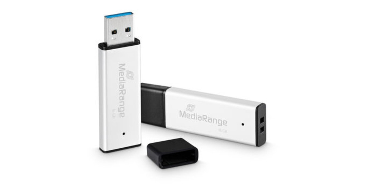 MediaRange High Performance 16 GB, USB-Stick(silber/schwarz, USB-A 3.2 Gen 1)